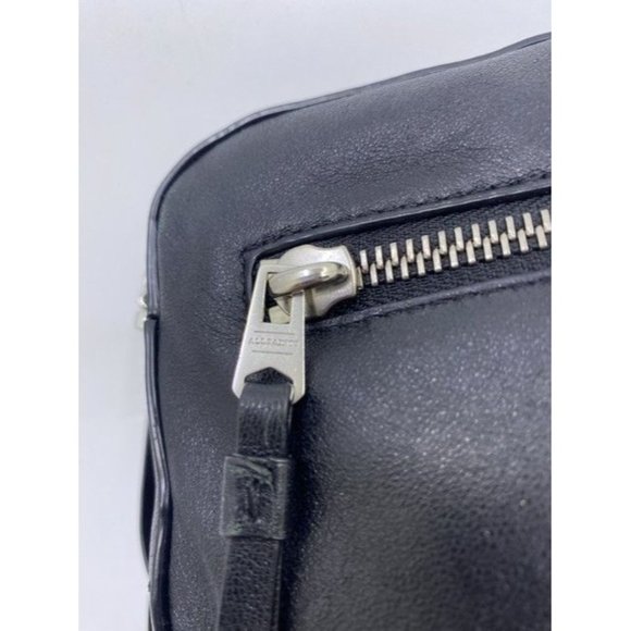 Allsaints Fleur De Lis Black Soft Leather Cross Body Bag - Picture 6 of 10